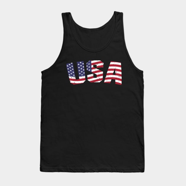 Vintage USA Flag  4th of July Tank Top by followthesoul